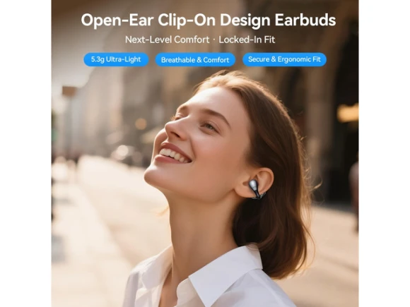 Open-Ear Clip-On Earbuds — Wireless Earbuds, NANK