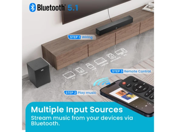 5.1 Home Theater Speaker System — Sound Bar, Acoustic Audio