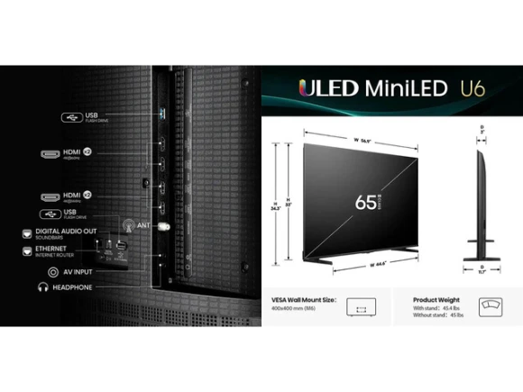 65-inch Class 4K UHD Mini-LED QLED Smart Fire TV — Smart TV, Hisense