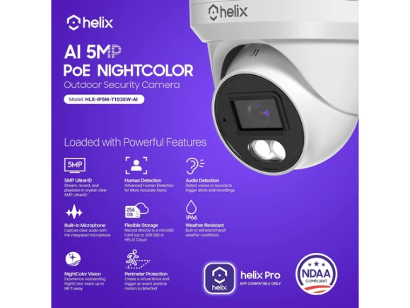 5MP PoE Turret Security Camera — Security Camera, Helix Security