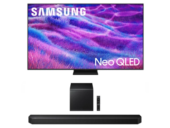 55-inch Neo QLED TV and soundbar bundle — Smart TV, Samsung