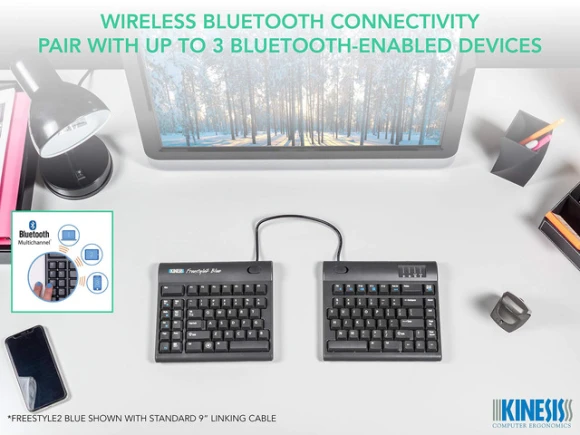 Ergonomic Bluetooth Wireless Keyboard — Bluetooth Keyboard, Kinesis