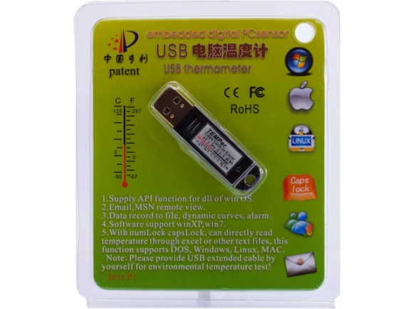 Grey USB Thermometer — Temperature & Humidity Sensor, TeKit