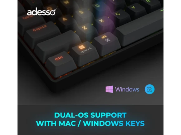 Mechanical Illuminated Mini Keyboard — Bluetooth Keyboard, ADESSO