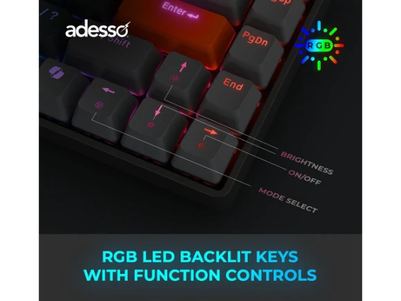 Mechanical Illuminated Mini Keyboard — Bluetooth Keyboard, ADESSO