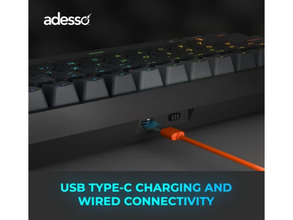 Mechanical Illuminated Mini Keyboard — Bluetooth Keyboard, ADESSO