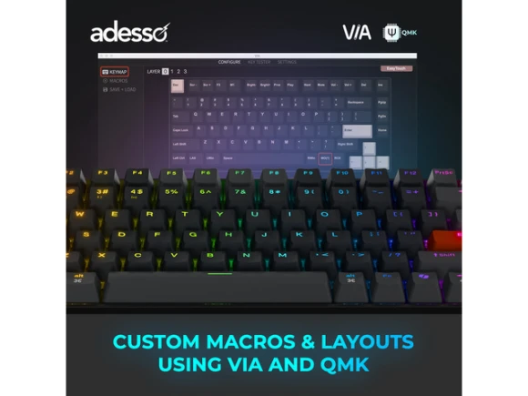 Mechanical Illuminated Mini Keyboard — Bluetooth Keyboard, ADESSO