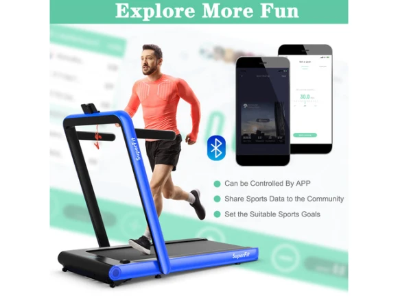 2-in-1 Folding Treadmill — Connected Equipment, COSTWAY