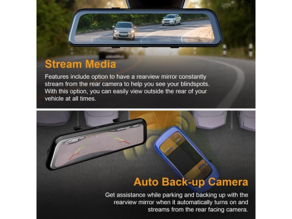 Dual Mirror Dash Camera — Dash Cam, Rexing