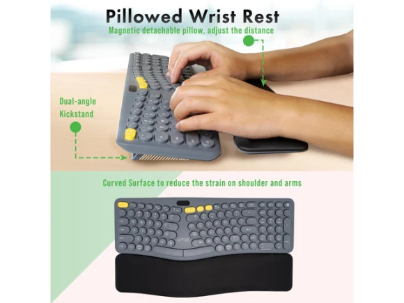Wireless Ergonomic Split Keyboard — Bluetooth Keyboard, J-Tech Digital
