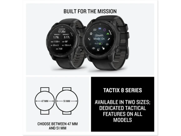 47 mm GPS Smartwatch with Applied Ballistics Ultralight Solver — Smart Watch, Garmin