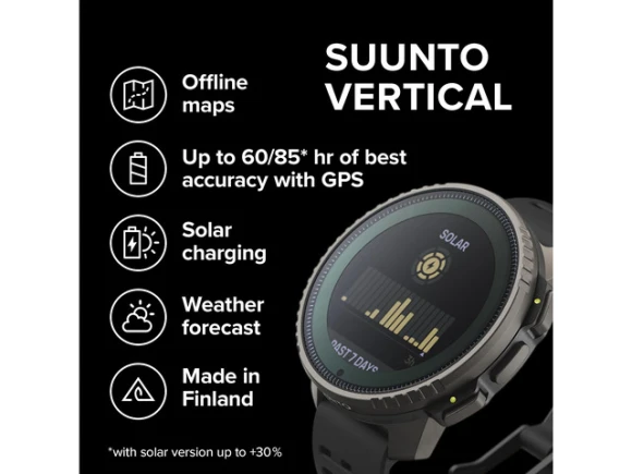 Vertical Titanium/Black Smart Watch — Smart Watch, Suunto