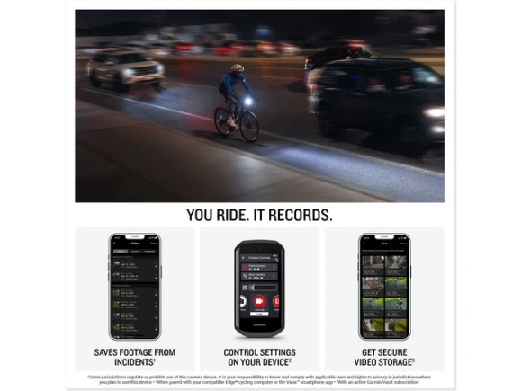 Cycling light and camera bundle — Smart Bike Light, Garmin