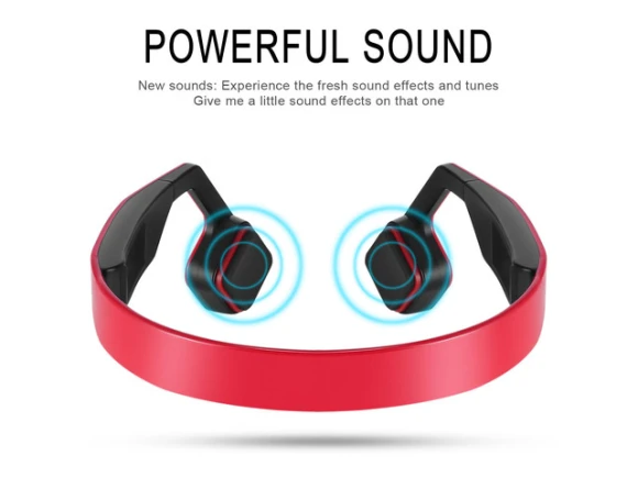 Red Bone Conduction Headphones — Wireless Earbuds, Lian LifeStyle