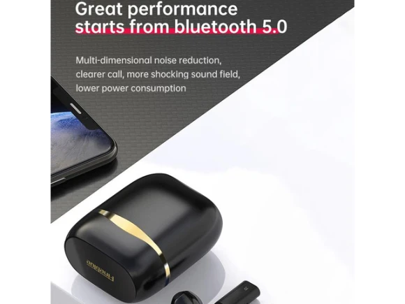 Bluetooth Earphone, Black — Wireless Earbuds, Fineblue