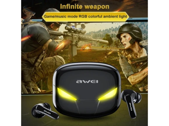 Bluetooth TWS Headset, Black — Wireless Earbuds, AWEI