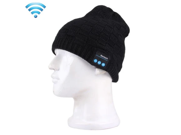 Knitted Winter Hat with Bluetooth Headset and Microphone — Wireless Earbuds