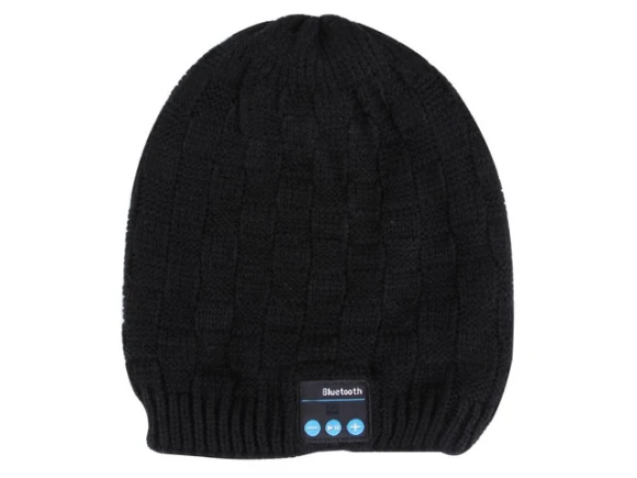 Knitted Winter Hat with Bluetooth Headset and Microphone — Wireless Earbuds