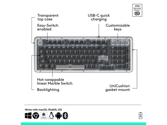 Wireless Mechanical Keyboard — Bluetooth Keyboard, Logitech