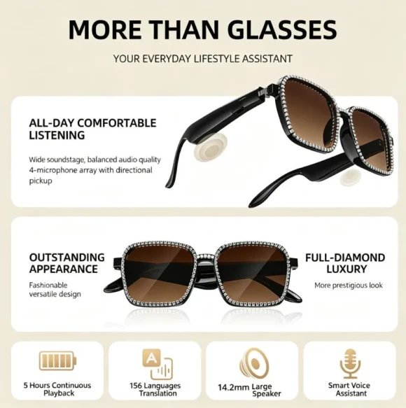 Smart Audio Sunglasses — Wireless Earbuds