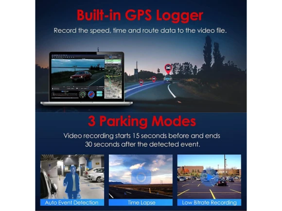 4K Front and 1080P Rear Dual Dash Camera — Dash Cam, VIOFO