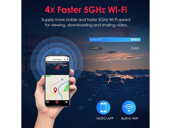 4K Front and 1080P Rear Dual Dash Camera — Dash Cam, VIOFO