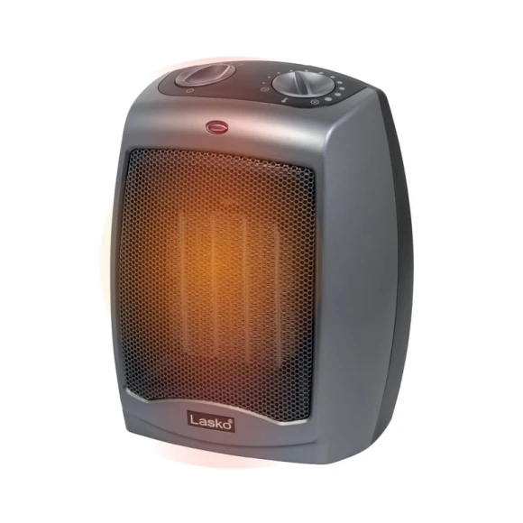 Portable Indoor Electric Ceramic Space Heater with Thermostat, Lasko
