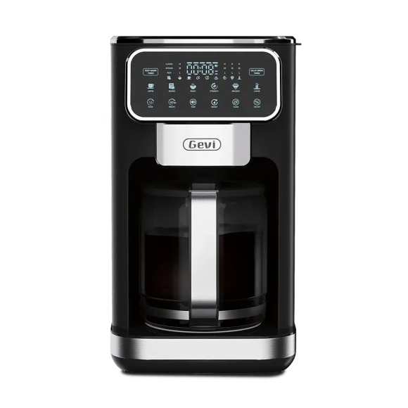 10-Cup Drip Coffee Maker with Built-in Grinder, Programmable Brew Coffee Machine — Coffee Maker, Gevi