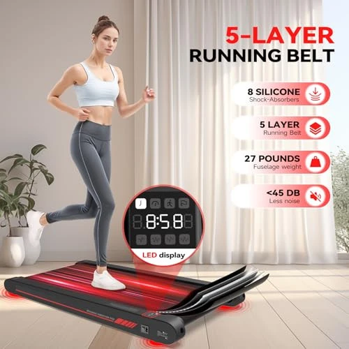 3 in 1 Under Desk Treadmill with APP and Vibration Pad, Sperax