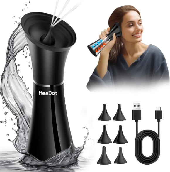 Ear Wax Removal Kit with Smart Water Temperature — Electric Ear Cleaner, HeaDot