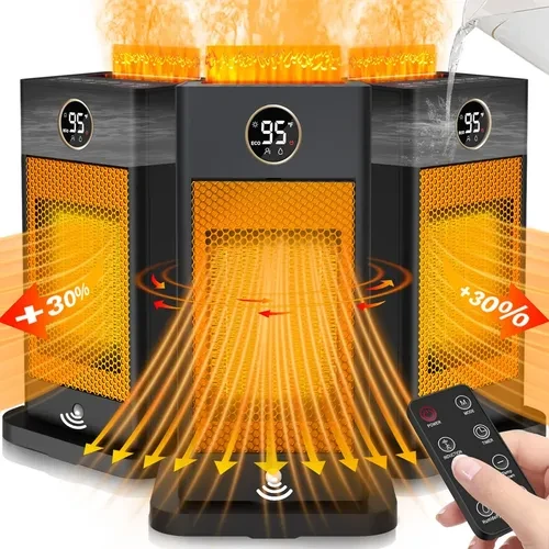 Indoor Space Heater with Humidifier and 3D Flame Effect, Beautyfan