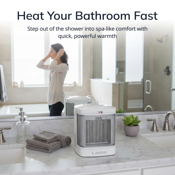 Portable Ceramic Space Heater for Bathroom and Indoor Home Use, Lasko
