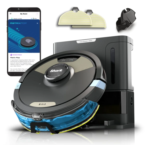 Robot Vacuum & Mop Combo with Powerful Suction and Sonic Mopping — Robot Vacuum, Shark