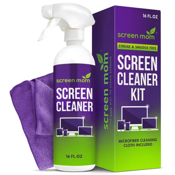 Screen Cleaner Spray and Microfiber Cloth, Screen Mom