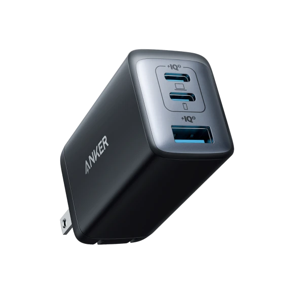 USB C Charger (Nano 65W), PPS 3-Port Fast Compact Foldable USB C Charger Block — Power Bank, Anker