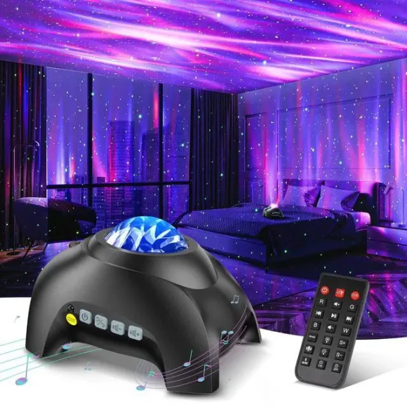 Aurora Projector with Light Effects and Bluetooth Speaker, HODANS