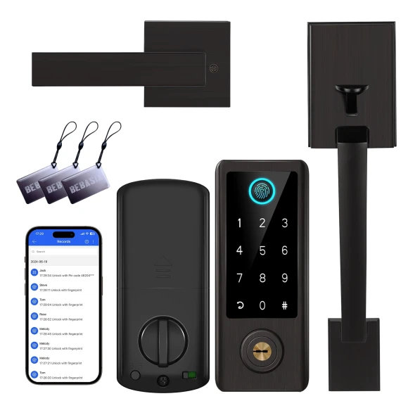 Fingerprint Door Lock with Handle Sets — Smart Lock, BEBASIA