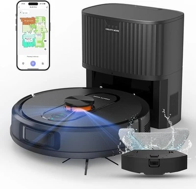 Robot Vacuum and Mop with Self-Emptying — Robot Vacuum, eitton