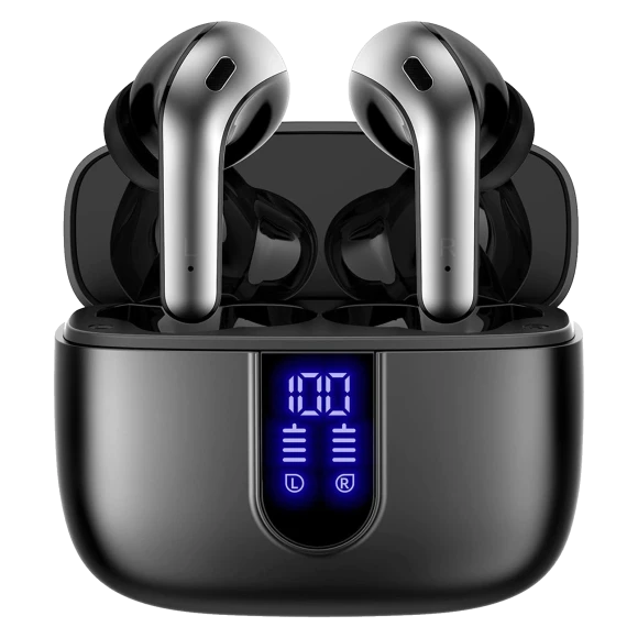 True Wireless Earbuds with LED Power Display and Wireless Charging — Wireless Earbuds, TAGRY