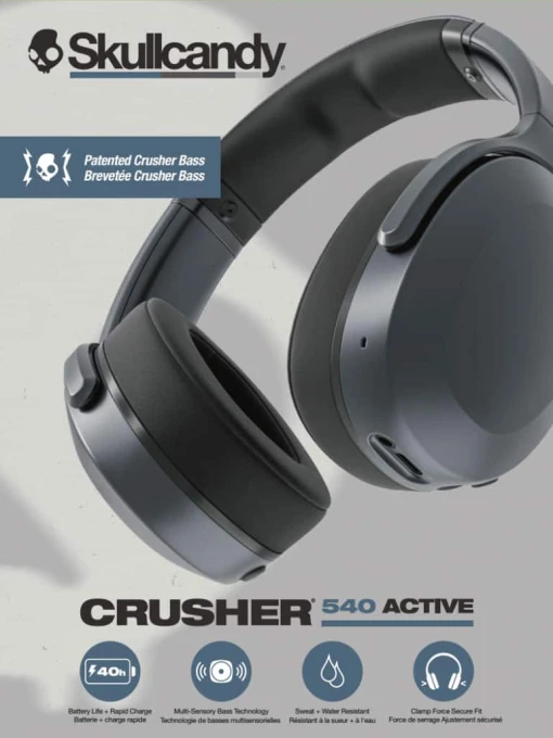 Active Wireless Bluetooth Headphones with Multi-Sensory Bass, Skullcandy