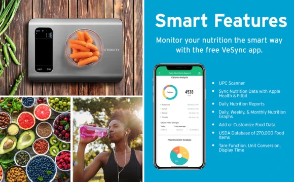 Smart Food Kitchen Scale with Nutritional Calculator — Smart Scale, Etekcity