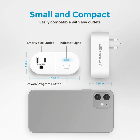 SmartVoice Wall Plug with Offline Voice Control — Smart Plug, Emerson