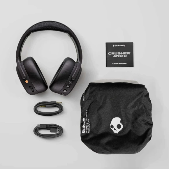 Wireless Over-Ear Bluetooth Headphones with Multi-Sensory Bass and Charging Cable, Skullcandy