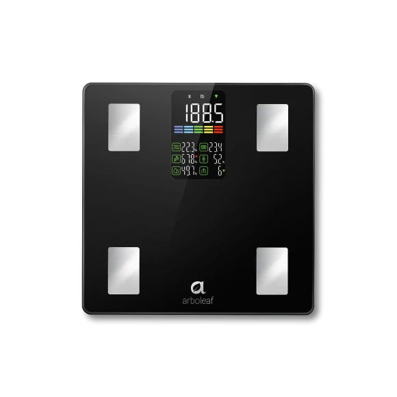 Smart Scale with BMI, Body Fat, Muscle Mass, 14 Composition Metrics, Large LED Display — Smart Scale, Arboleaf
