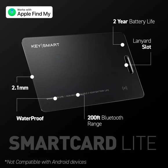 SmartCard Lite Wallet Tracker Card, Key Smart