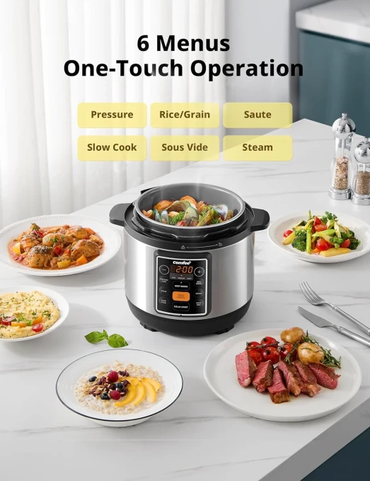 7-in-1 Small Electric Pressure Cooker — Multicooker, COMFEE'