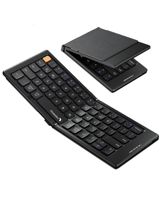 Foldable Compact Keyboard with PU Leather Cover — Bluetooth Keyboard, ProtoArc
