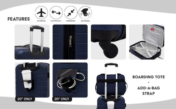 Smart Spinner Hardside Luggage, 22-Inch Carry-On — Smart Luggage, Wrangler