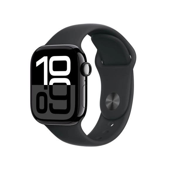 GPS + Cellular 42mm Jet Black Aluminum Case with Black Sport Band M/L (Renewed) — Smart Watch, Apple