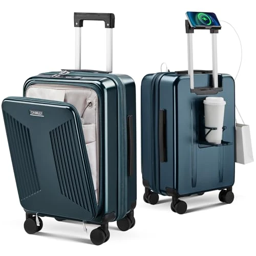 Top Opening Expandable Hard Shell Carry-On Suitcase — Smart Luggage, CASELLY